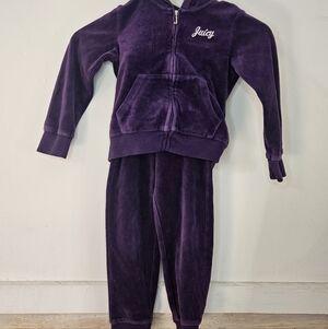 Juicy Couture Velour Track Suit Jacket Lounge Set Embellished Zip Up